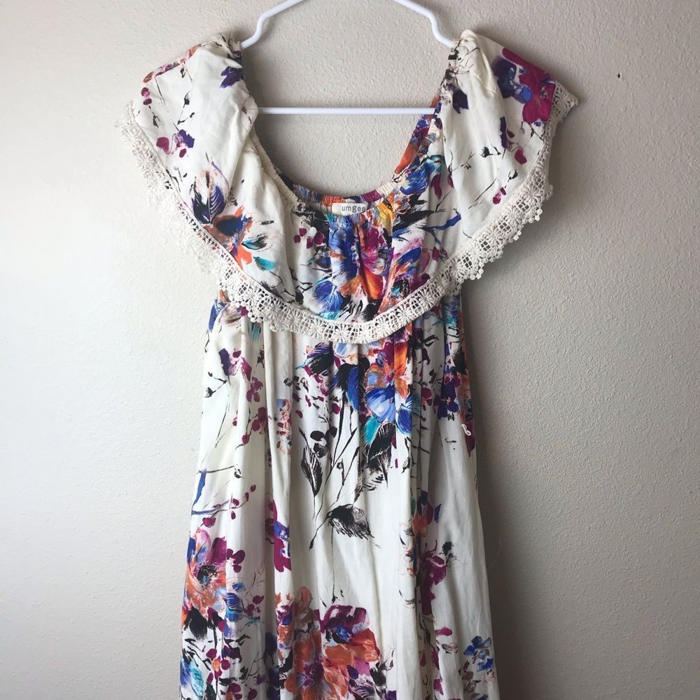 Umgee floral off the shoulder boho maxi dress - Picture 3 of 7